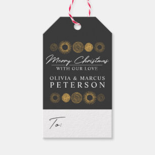 Frohe Weihnachten Retro Holiday Gold Burst Hanging Geschenkanhänger