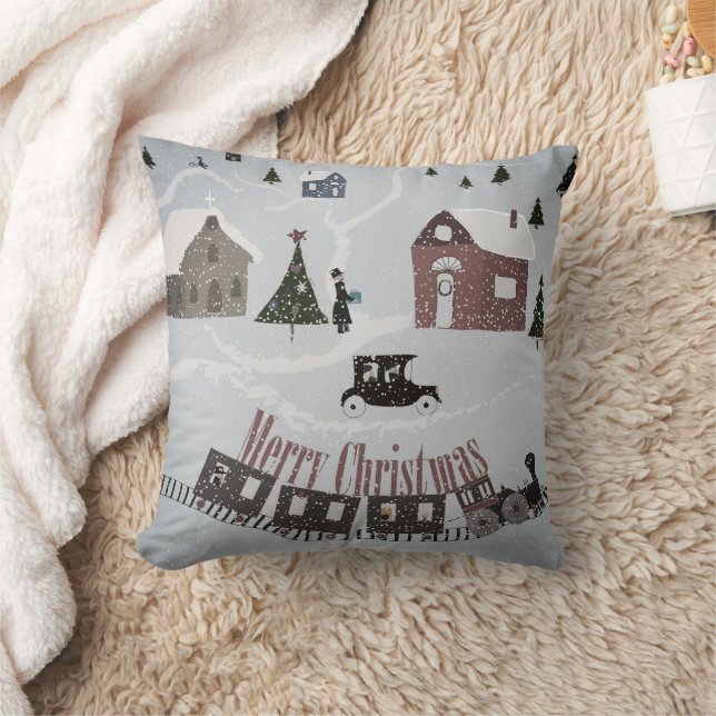 Frohe Weihnachten, Retro-Kissen Kissen (Decke)