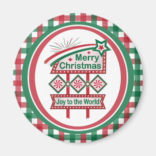 Frohe Weihnachten Retro Marquee - Freude für die W Magnet