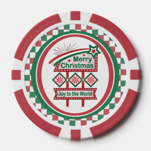 Frohe Weihnachten Retro Marquee - Freude für die W Pokerchips