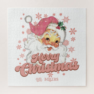 Frohe Weihnachten Retro-Typografie Santa Rosa Hut