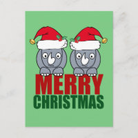 Frohe Weihnachten Rhino Niedlich