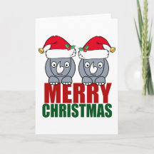 Frohe Weihnachten Rhino Niedlich