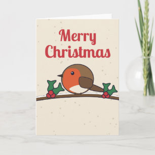 Frohe Weihnachten Robin auf einem schneebedeckten Karte