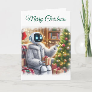 Frohe Weihnachten Robot Tech Mädchen STEM-Gruß