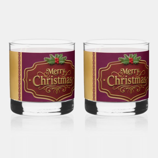 Frohe Weihnachten Rock Glas Set (Vorderseite)