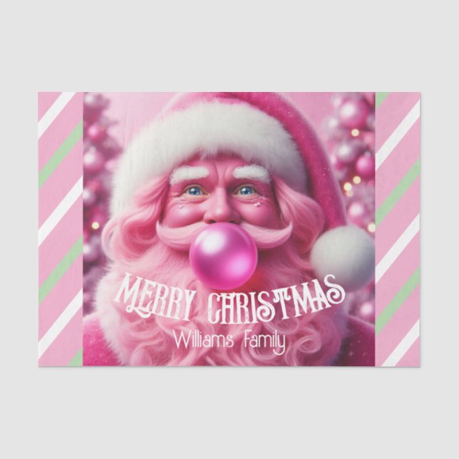 Frohe Weihnachten Rosa Blase Gum | Name der benutz Seidenpapier (Vorderseite)