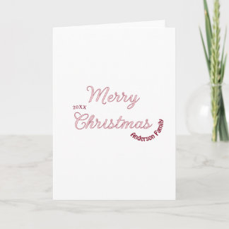 frohe weihnachten rosa familienname 20xx pastell m karte