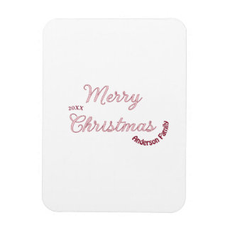 frohe weihnachten rosa familienname 20xx pastell m magnet