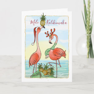 Frohe Weihnachten Rosa Flamingo