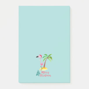 Frohe Weihnachten rosa Flamingo mit Palm Tree Post-it Klebezettel