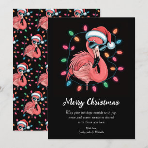 Frohe Weihnachten Rosa Flamingo Personalisiert
