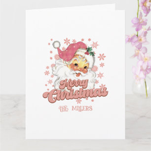 Frohe Weihnachten rosa Retro-Typografie Weihnachts Karte