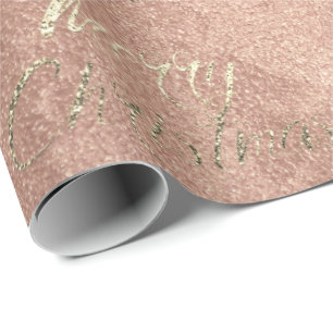 Frohe Weihnachten Rosa Roségold Glitter Pfirsich F Geschenkpapier