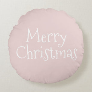 Frohe Weihnachten Rosa Rundkissen Rundes Kissen