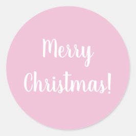 Frohe Weihnachten Rosa Typografie Runder Aufkleber
