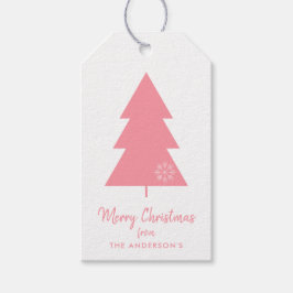 Frohe Weihnachten Rosa Weihnachtsbaum Geschenkanhänger