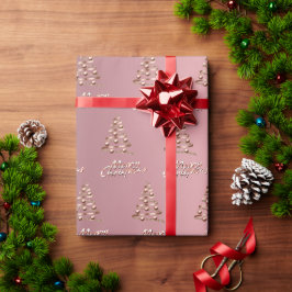 Frohe Weihnachten Rose goldener Weihnachtsbaum Geschenkpapier