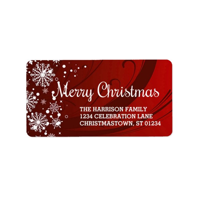 Frohe Weihnachten (rot) Adressetiketten (Vorne)