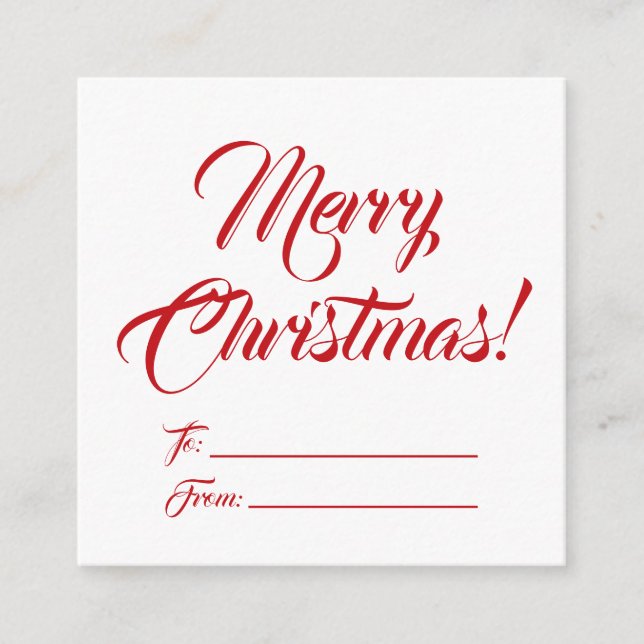 Frohe Weihnachten rot bis von elegantem Skript lee Begleitkarte (Vorderseite)