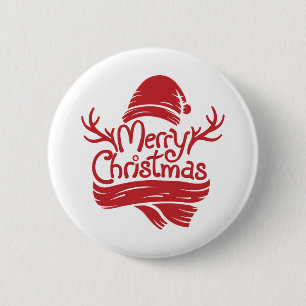 Frohe Weihnachten rot Button