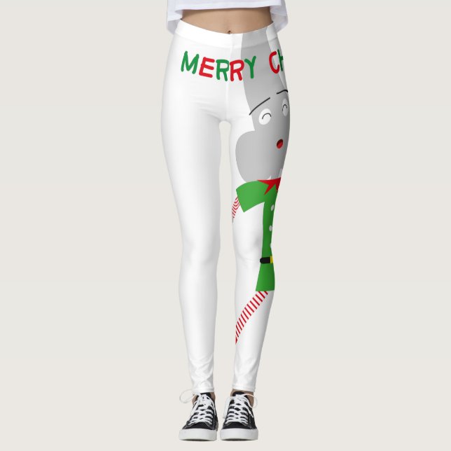 frohe Weihnachten Rot-Grün-Elf-Leggings Leggings (Vorderseite)