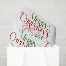 Frohe Weihnachten Rot Grün Festival Retro Typograf Seidenpapier