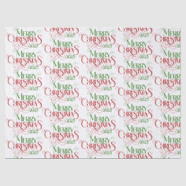 Frohe Weihnachten Rot Grün Festival Retro Typograf Seidenpapier