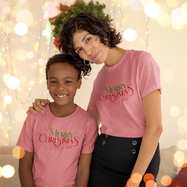 Frohe Weihnachten Rot Grün Festival Retro Typograf Tri-Blend Shirt (Von Creator hochgeladen)