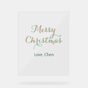 frohe weihnachten rot grün name liebe stilvoll mod acrylschild