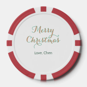 frohe weihnachten rot grün name liebe stilvoll mod pokerchips