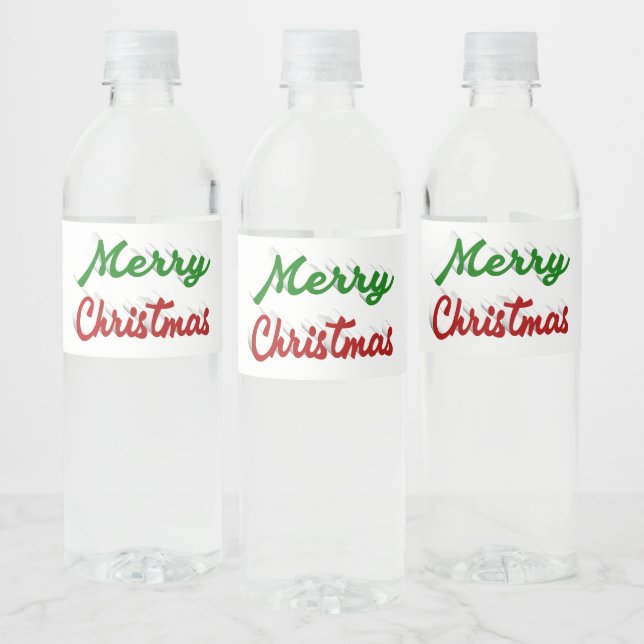 Frohe Weihnachten rot-grüne Schrift (Flaschen)