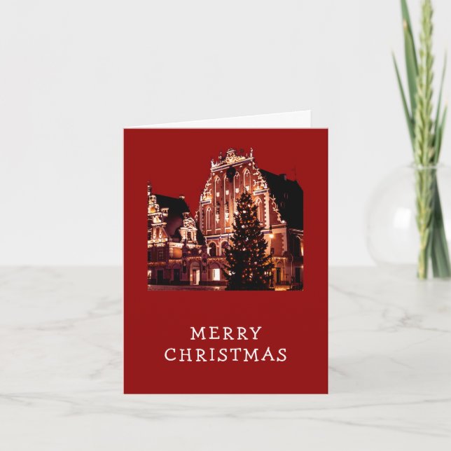 Frohe Weihnachten rot Karte (Vorderseite)