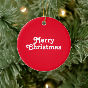 "Frohe Weihnachten" rot Keramik Ornament