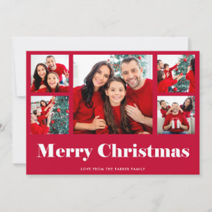 Frohe Weihnachten   Rot Modernes Foto-Raster