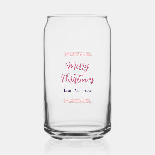 frohe weihnachten rot pink glitzer linien name ret dosenglas