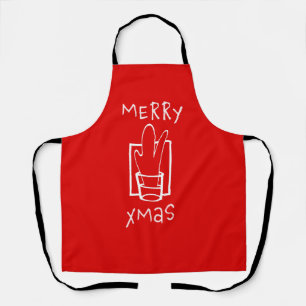 Frohe Weihnachten Rot Schürze