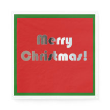Frohe Weihnachten Rot und Grüne Napkins