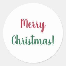 Frohe Weihnachten Rot und grüne Script Typografie Runder Aufkleber