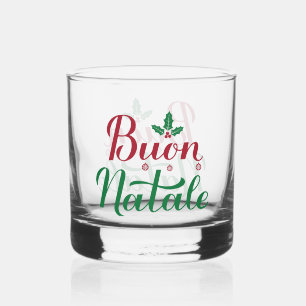 Frohe Weihnachten Rot und grünes Weihnachtsfest Whiskyglas
