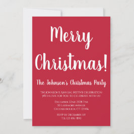 Frohe Weihnachten Rot und Weiß Weihnachten Party Einladung