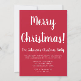 Frohe Weihnachten Rot und Weiß Weihnachten Party Einladung