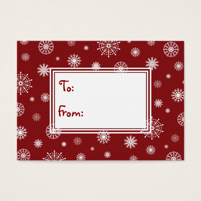 Frohe Weihnachten Rot und Weiße Schneeflocken Gesc (Vorderseite)