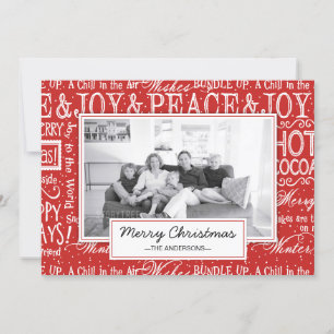 Frohe Weihnachten Rot und Weiße Verse Familie Foto