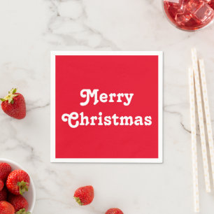 "Frohe Weihnachten" - rot weiß Serviette