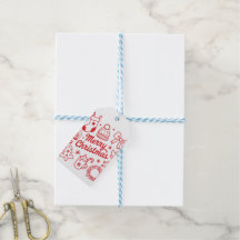 Frohe Weihnachten Rot-Weißes Weihnachtsgeschenk-Ta