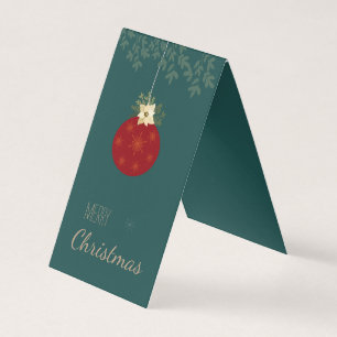 Frohe Weihnachten, rote Birne mit weißer Poinsetti