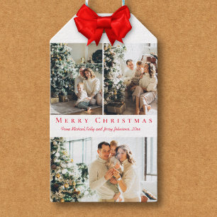 Frohe Weihnachten Rote Drehbuch 3 Fotos Collage mo Geschenkanhänger