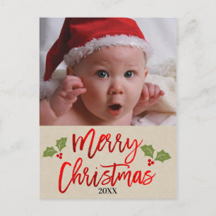 Frohe Weihnachten Rote Folie Moderne Schrift Foto