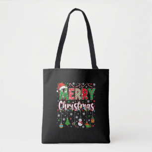 Frohe Weihnachten Rote Santa-Mütze Rentier Santa M Tasche